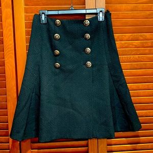 Etcetera mock wrap heavy wool skirt